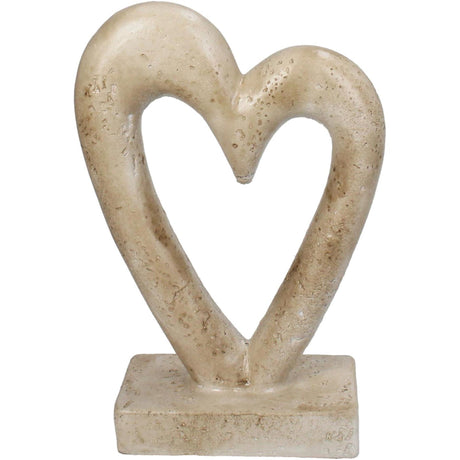 Kersten beeld heart beton beige 13x6x19.5cm
