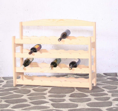 Stojak na wino Sens z drewna sosnowego na 28 butelek 73,5x88,5x28cm (wys. x szer. x gł.) drewno naturalne