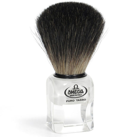 Pędzel do golenia Omega 100% czarny borsuk przezroczysty + standard 9,5cm