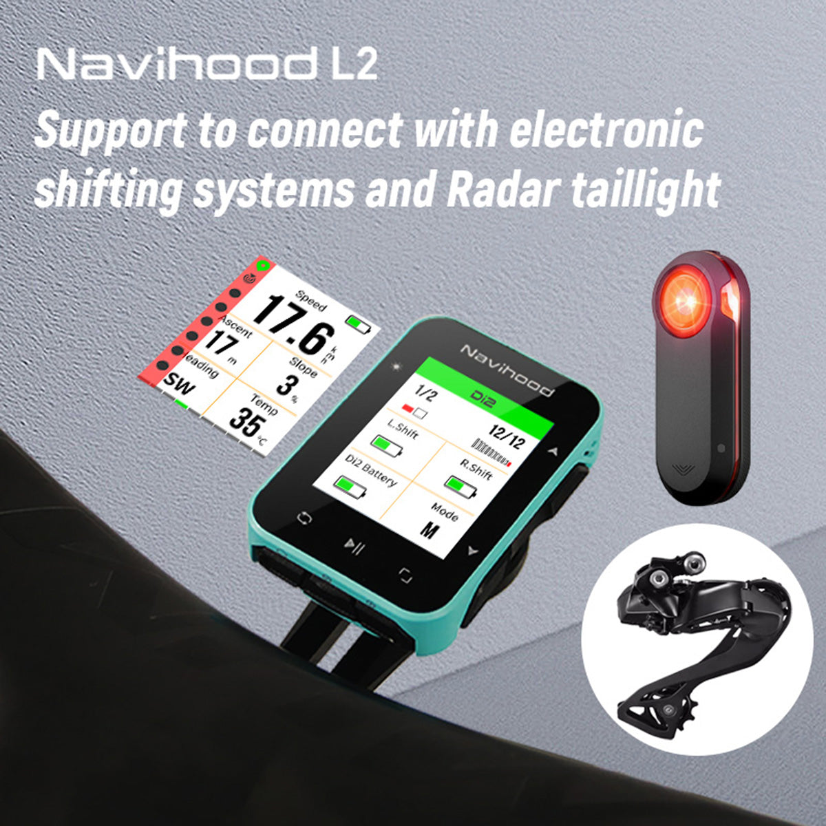 Komputer rowerowy Navihood Nawigacja GPS L2