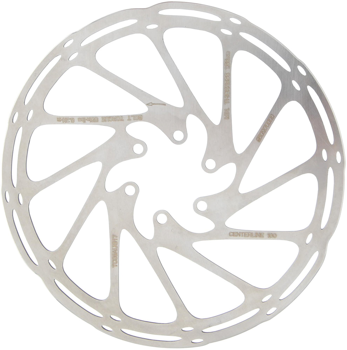 Rotor Sram ceterline, stal plamista, zaokrąglony, 180 mm