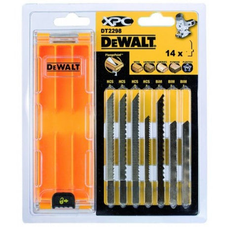 Dewalt DT2298 Zestaw 14 brzeszczotów do wyrzynarek xpc w kasecie - laminat drewno-plastik