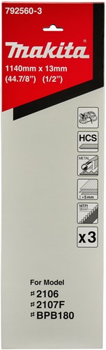 Akcesoria Makita 792560-3 | piła taśmowa stalowa | 1140x13mm | hc | 14tpi - 792560-3