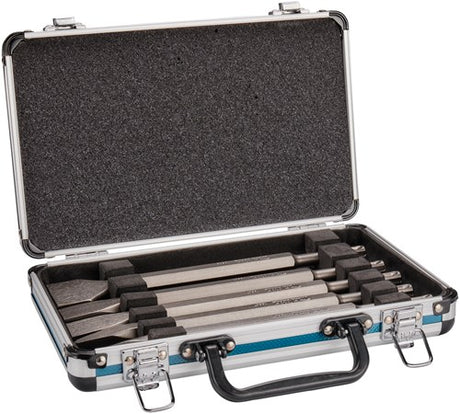 Zestaw dłut Makita sds-plus w aluminiowej obudowie, 5 sztuk