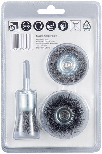 Zestaw pędzli Makita 3 sztuki 6mm pin płaski - d-66070