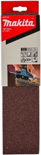 Akcesoria Makita d-67147 | taśma szlifierska | zapisz k40 | 76x610 | 3 sztuki d-67147