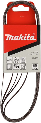 Akcesoria Makita Makita P-43337 taśma szlifierska czerwona - pilnik taśmowy szlifierski - szlifierka taśmowa taśmowa szlifierska - K60 - 13 x 533mm (5szt)