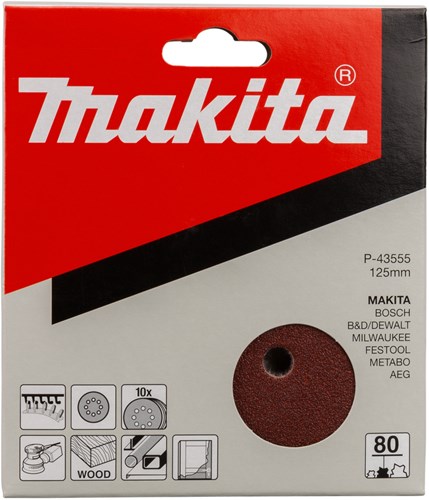 Akcesoria Makita Makita P-43555 tarcza szlifierska czerwona v. 125mm. k80 ve=10