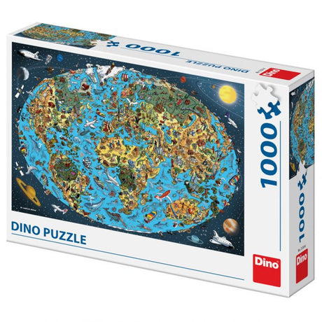 Puzzle Dinotoys - specjalna mapa świata - 1000 elementów