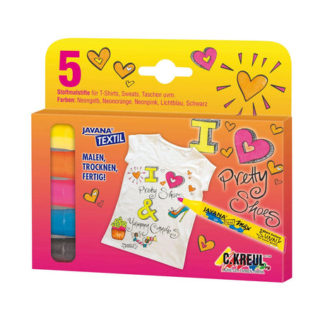 Marker tekstylny Van der Doelen Javana Texi Max Sunny w 5 neonowych kolorach
