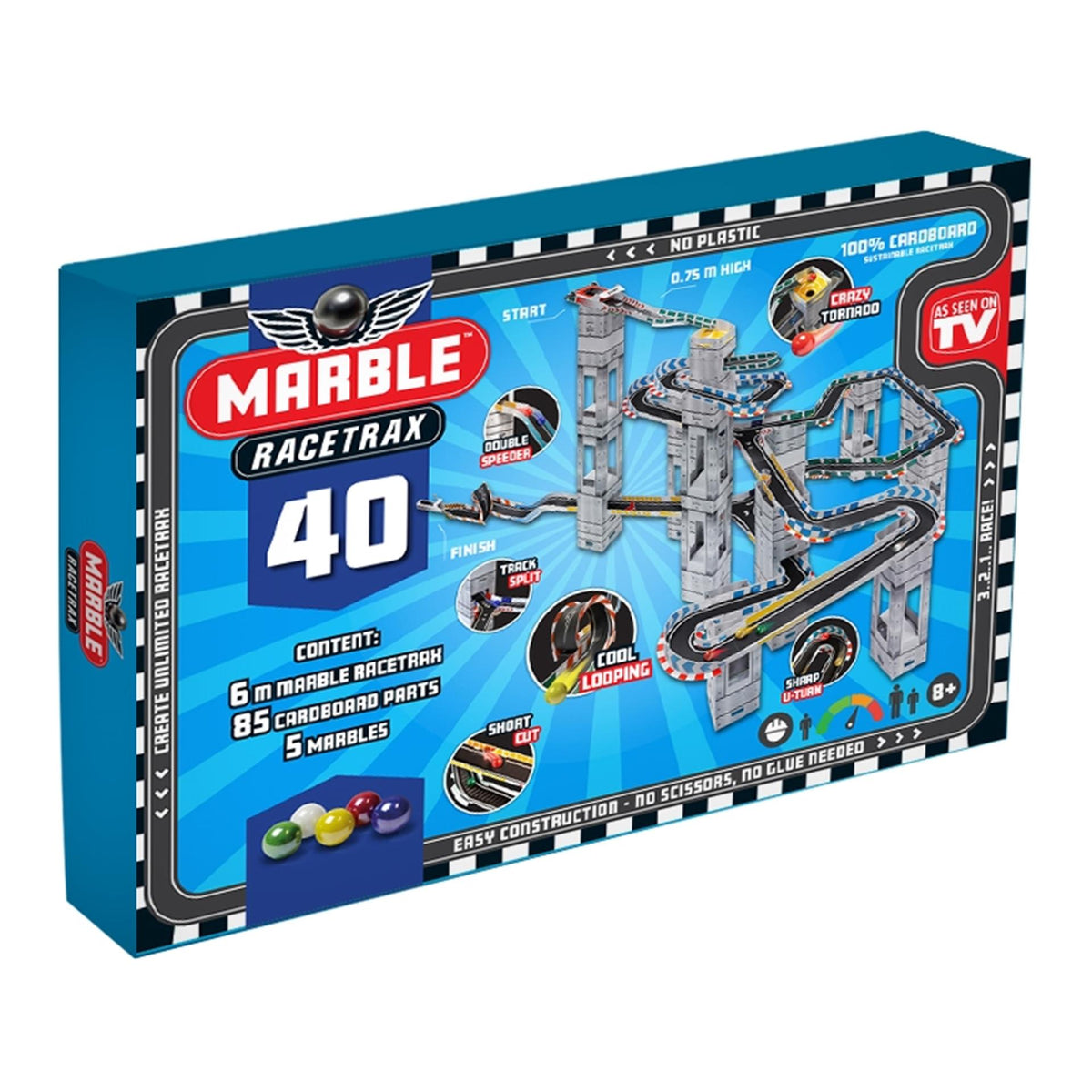 Zestaw obwodów marmurowych racetrax 40 arkuszy 6m