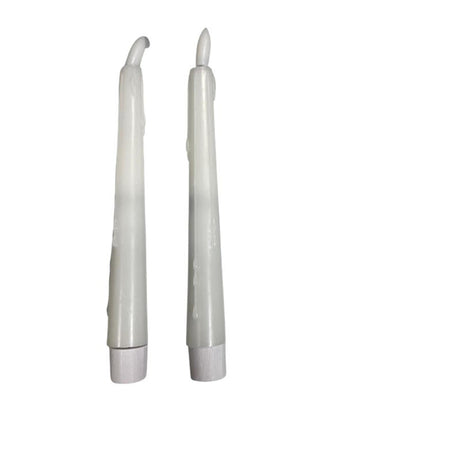 Świece stołowe Magic Flame, świeca obiadowa LED, kroplówka, 20 cm, białe, zestaw 2 sztuk