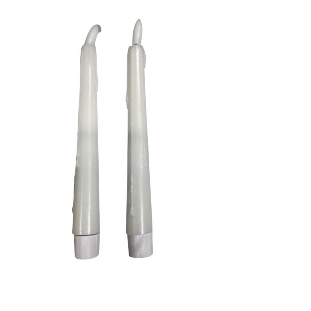 Świece stołowe Magic Flame, świeca obiadowa LED, kroplówka, 20 cm, białe, zestaw 2 sztuk