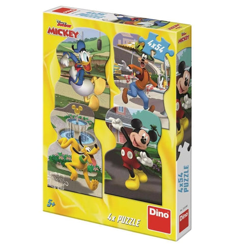 Puzzle dinozaurów Dinotoys - Disney junior Mickey w mieście - 4 x 54 elementy