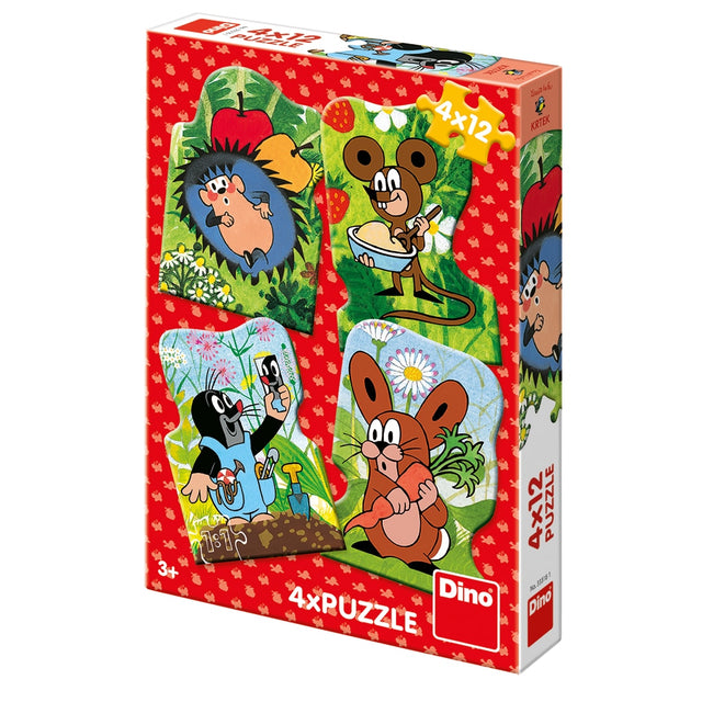 Puzzle Dinotoys - Kret i jego przyjaciele - 4 x 12 elementów