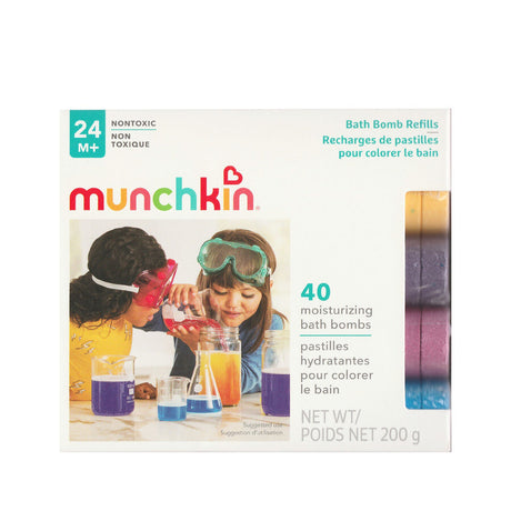 Munchkin tabletki musujące do kąpieli - kolorowe bomby uzupełnienie - 40 sztuk tabletek musujących - tabletki musujące do kąpieli - przeznaczone do użytku z laboratorium colormix i kolorownikami