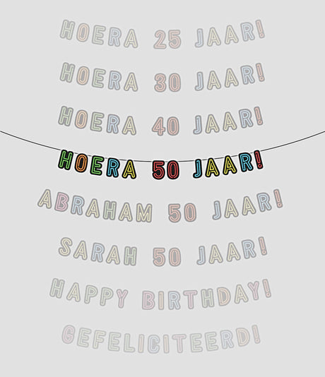 Girlanda neonowa Paperdreams 5m - hurra 50 lat!