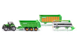 Siku 1848, traktor deutz agrotron x720 z zestawem wieszaków ładunkowych Joskin, skala 1:87, metaloplastyk