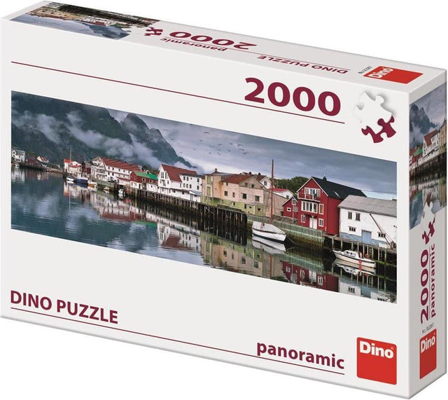 Puzzle Dinotoys Dino - wioska rybacka w Norwegii - 2000 elementów