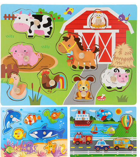 Puzzle z guzikami Johntoy Johnem o wymiarach 30x22 cm