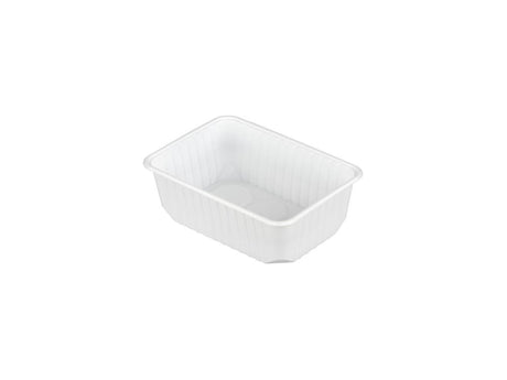 Pojemnik jednorazowy Papstar 1 litr z pokrywką 50 sztuk 6x19x13 cm biały