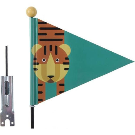 Flaga bezpieczeństwa Pexkids Tiger Green z wydrukiem tygrysa