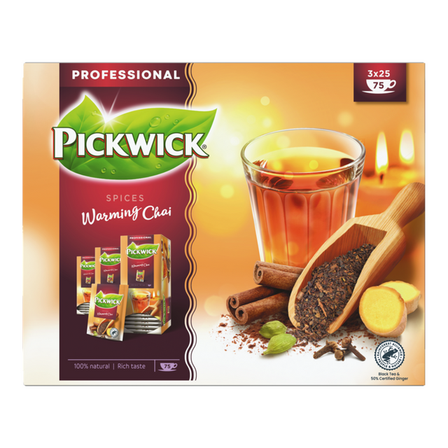 Profesjonalna herbata Chai bezkofeinowa Pickwick, czarna herbata