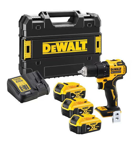 Dewalt dcd708p3t-qw | Kompaktowa wiertarko-wkrętarka akumulatorowa xr 18v w tstak (3x akumulator 5,0ah + ładowarka) - dcd708p3t-qw