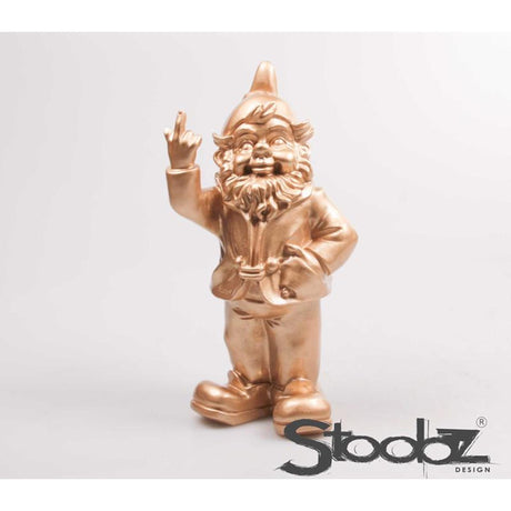 Stoobz design Stoobz Polystone statua gnom pieprzyć cię złoty 16x12x32cm