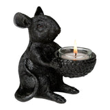 Mysz na tealighty czarna 12,5 cm | 6 sztuk