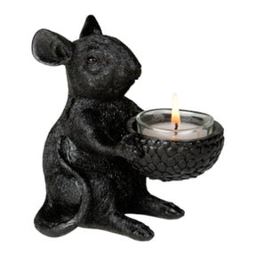 Mysz na tealighty czarna 12,5 cm | 6 sztuk