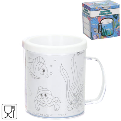 Pokoloruj swój własny kubek ze zwierzętami morskimi 250 ml | 36 sztuk