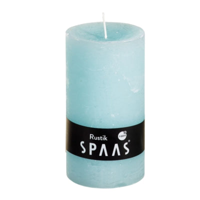 Spaas (r) świeca okrągła rustykalna niebieska 7 x 13 cm | 8 sztuk