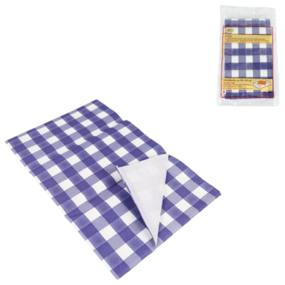 Obrus ​​papierowy w kratkę niebieski 80 x 80 cm | 30 sztuk