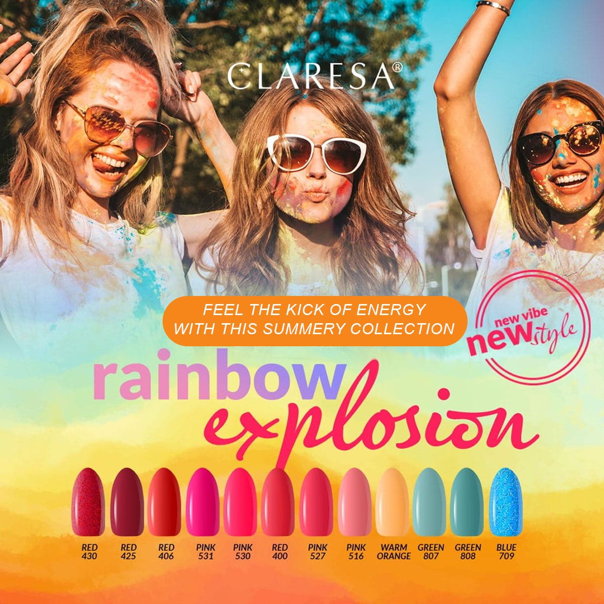 Claresa Lakier Żelowy UV LED 5ml Zielony 808 Rainbow Explosion