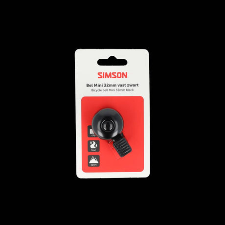 Simson fietsbel mini 32mm vast zwart