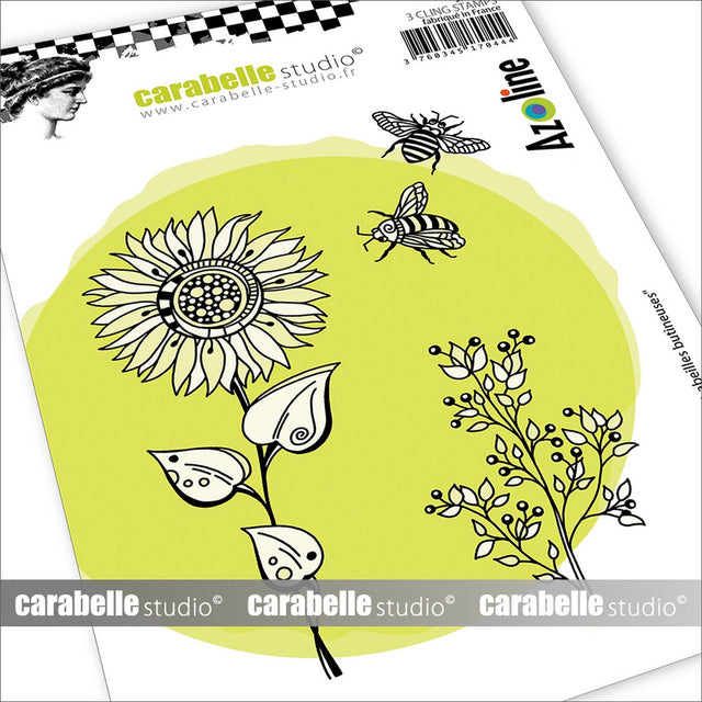 Carabelle studio • stemple samoprzylepne soleil et abeilles butineuses a6