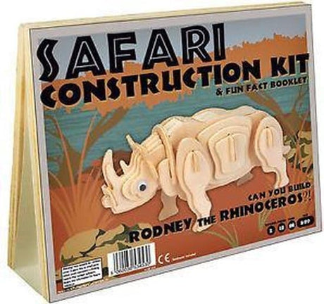 Konstrukcja Asmodee Rhino safari, drewniany zestaw konstrukcyjny
