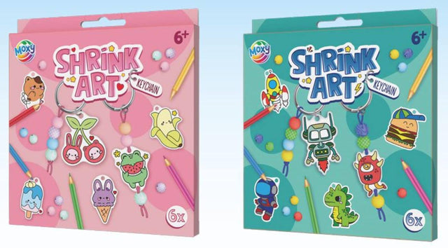 Moxy shrink art sleutelhangers 6- delig met potloden