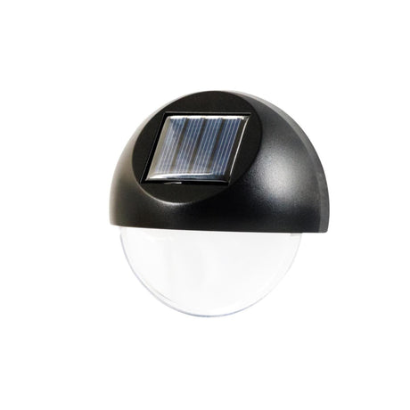 Ezolar Zestaw kinkietów solarnych LED okrągły 8,7x8,8x3,9cm 2-częściowy ciepły biały