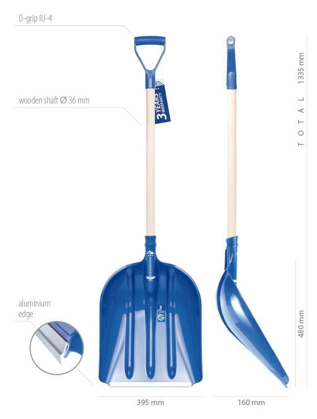 Prosperplast sneeuwschep en graanblauwe standaard 2 smal