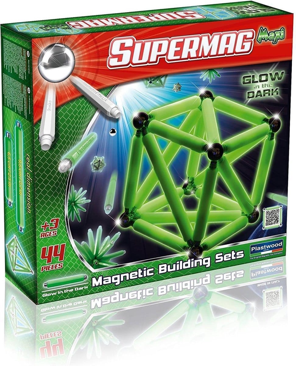 Selecta supermag - zestaw magnesów maxi glow 44-częściowy