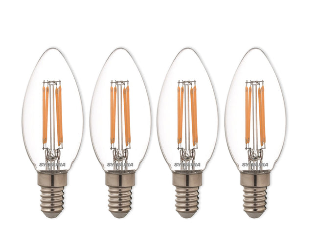 Lampa LED Sylvania - E14 - 470 LM - Świeca - Clear - 4 sztuki