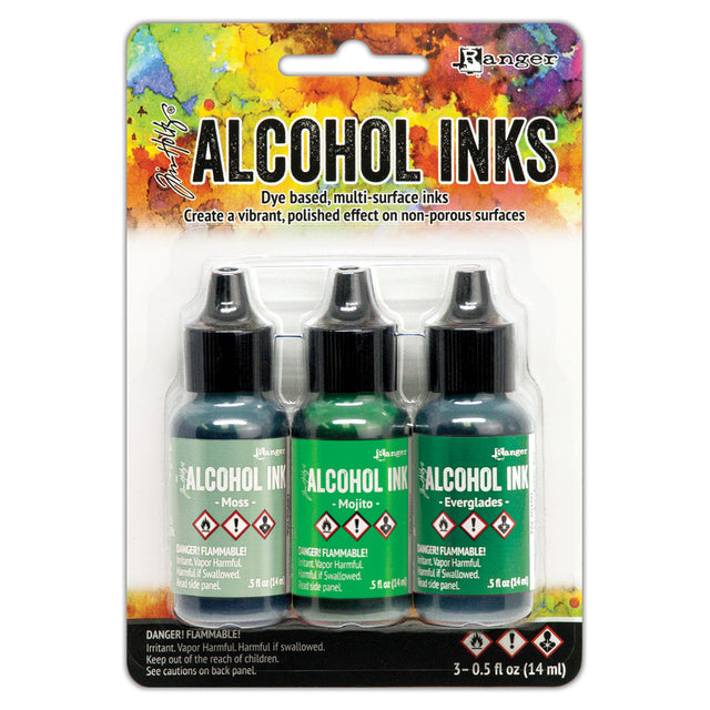 Ranger Ink Ranger • Tim Holtz Atramenty alkoholowe Moss, Mojito Everglades 14ml