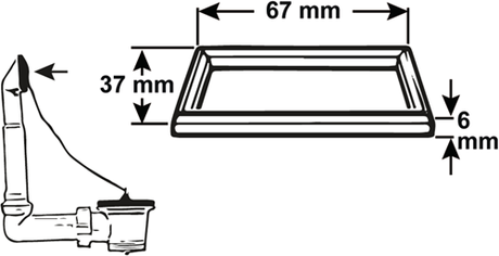 Gumowa uszczelka Cornat 67x37x6mm do szafki pod zlew - tec356406