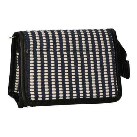 Torba podróżna z lusterkiem w paski niebiesko-kremowa 16,5x11cm