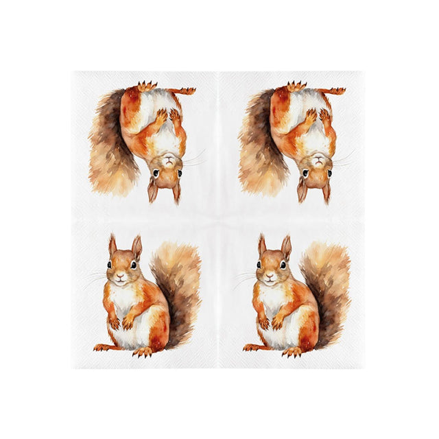 Serwetki papierowe Esschert design wiewiórka 33x33cm fsc mix