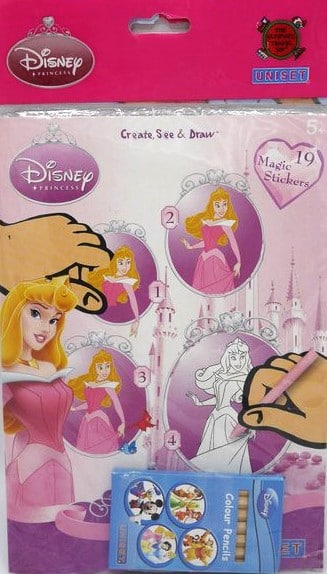 Naklejki na okno Van der Doelen Disney Princess z panoramą do kolorowania