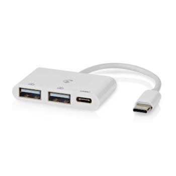 Koncentrator Nedis USB C do C + A - 3 porty