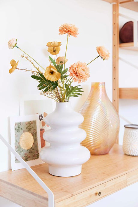 Wazon House of Nature biały telmen ceramiczny 28cm